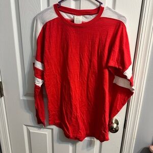 PINK by Victoria's Secret Hot Pink and White Long Sleeve Shirt --Women's XS